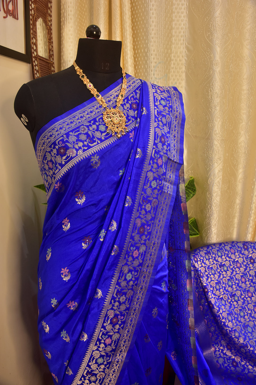 Royal Blue Banarasi Silk Saree