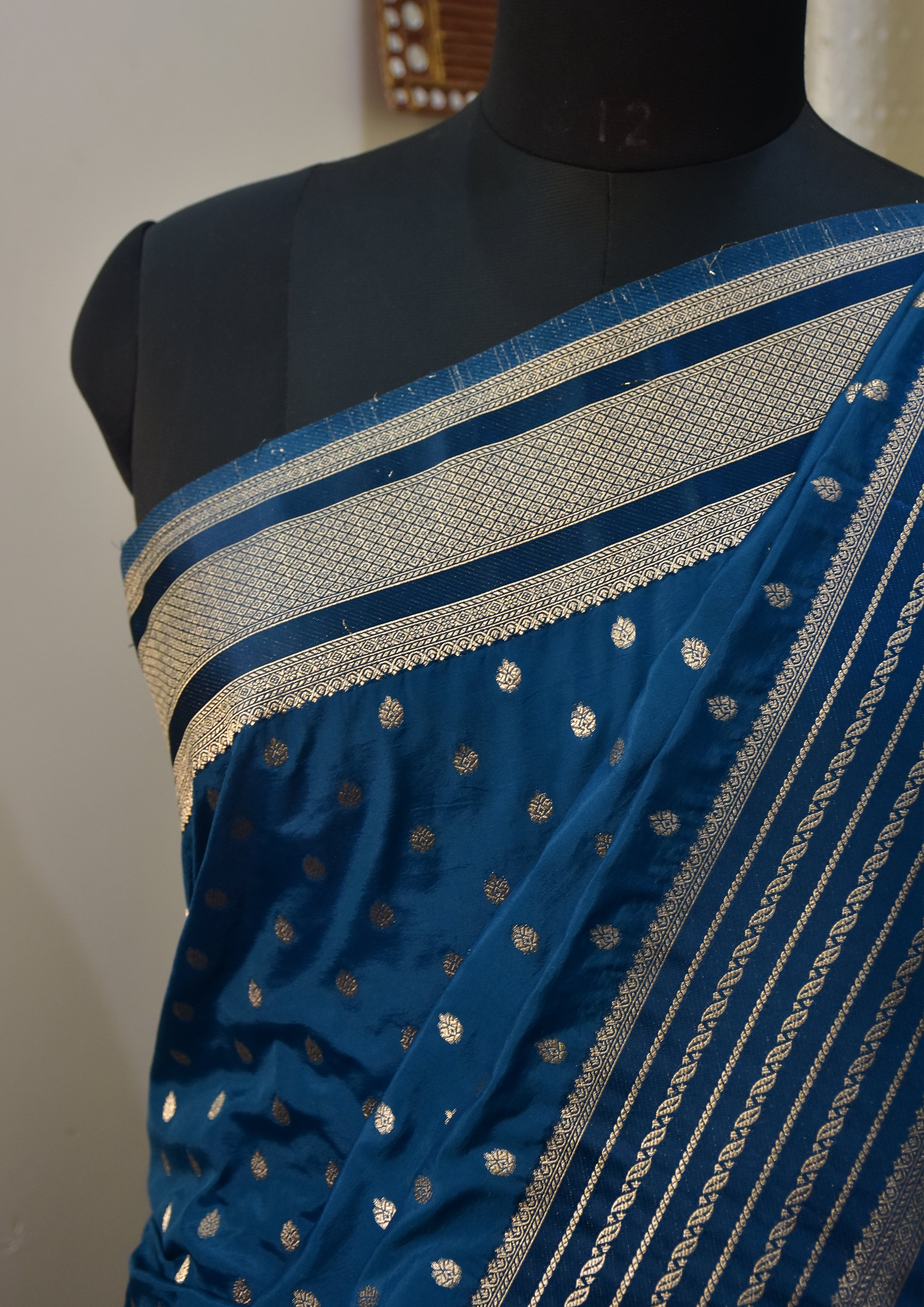 Blue Satin Silk Saree