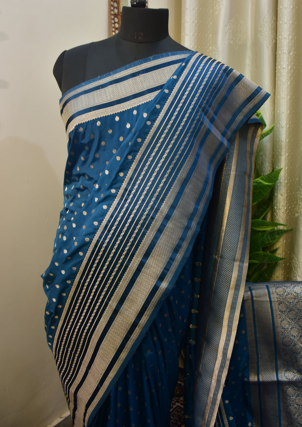 Blue Satin Silk Saree