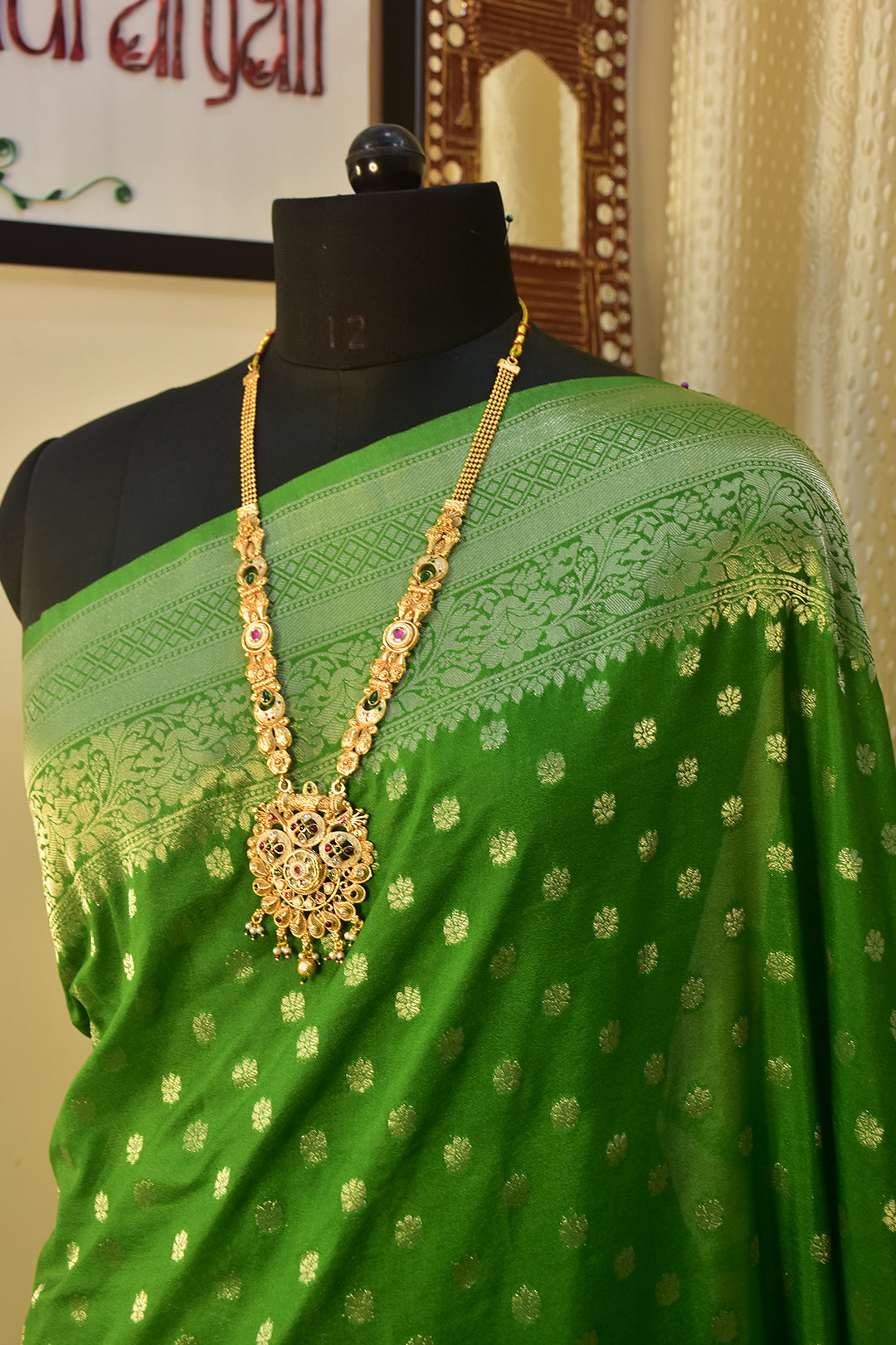 Green Buta banarasi saree