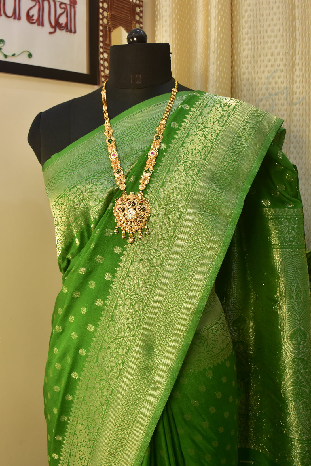 Green Buta banarasi saree