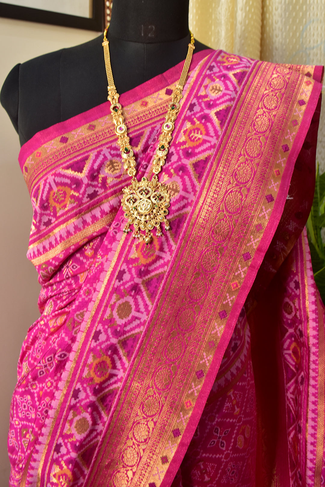 pink patola banarasi silk saree