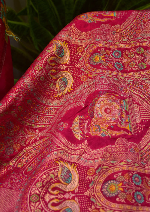 Pink Banarasi Silk  Saree