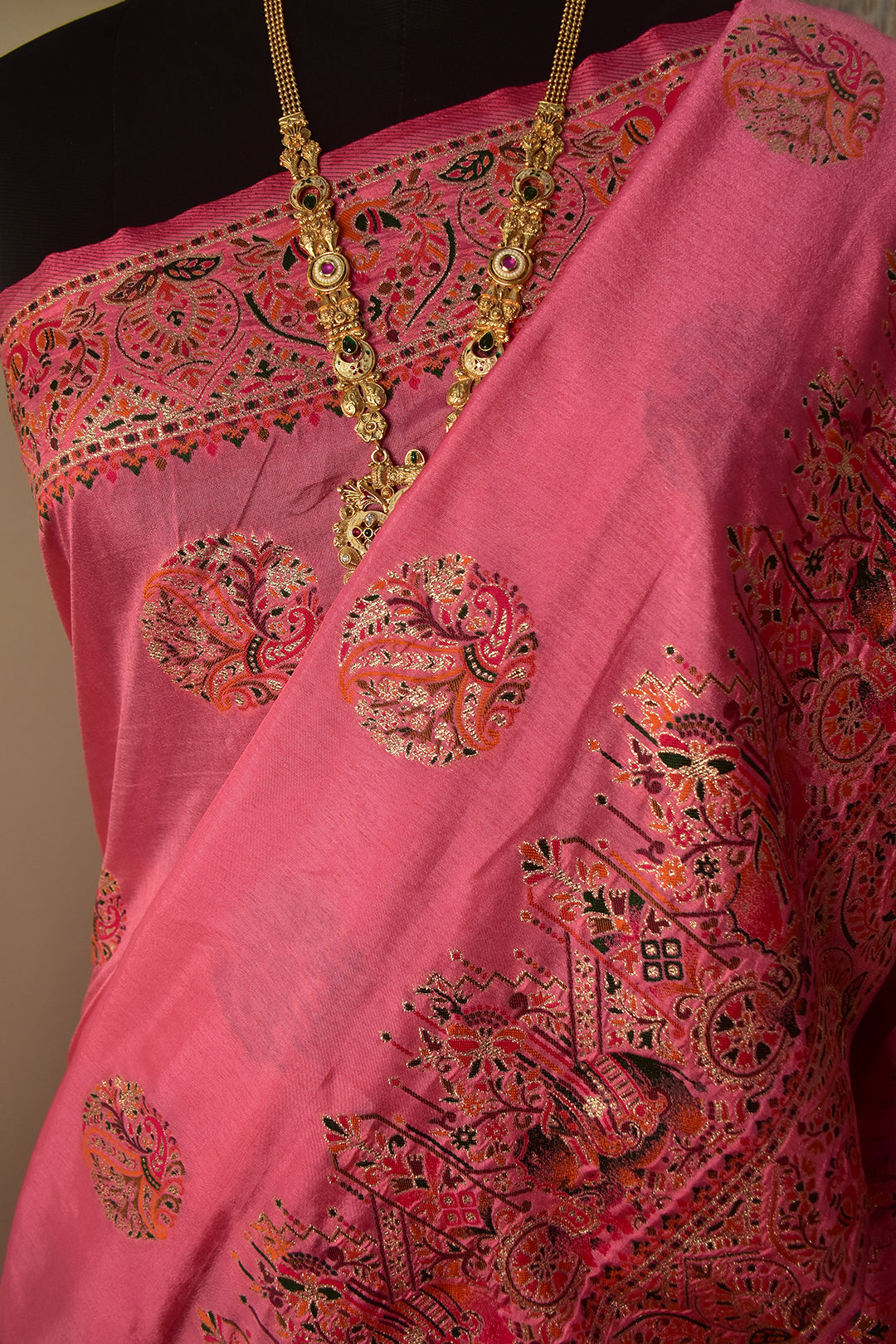 Pink Meenakari Banarasi Saree