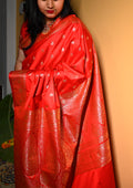 Red Katan Silk Saree