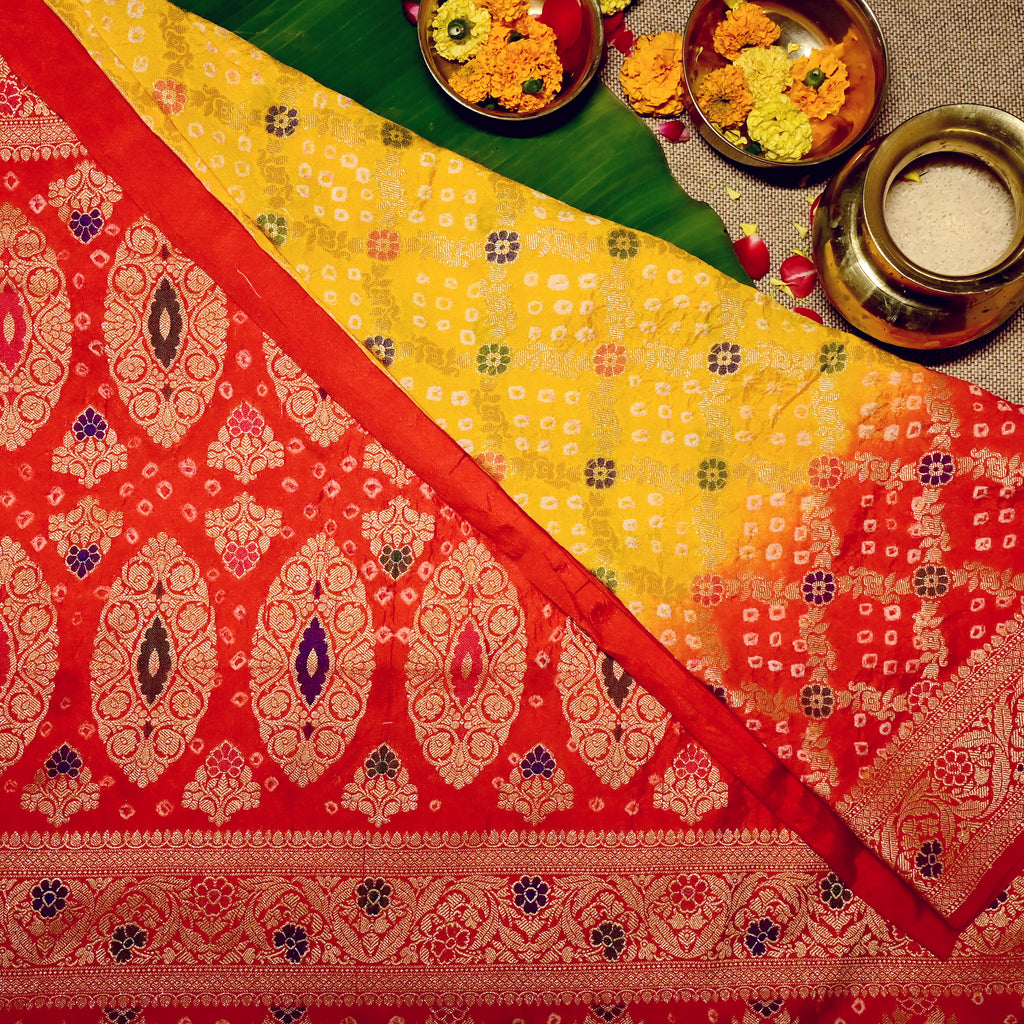 Bandhej Gajji Silk Saree