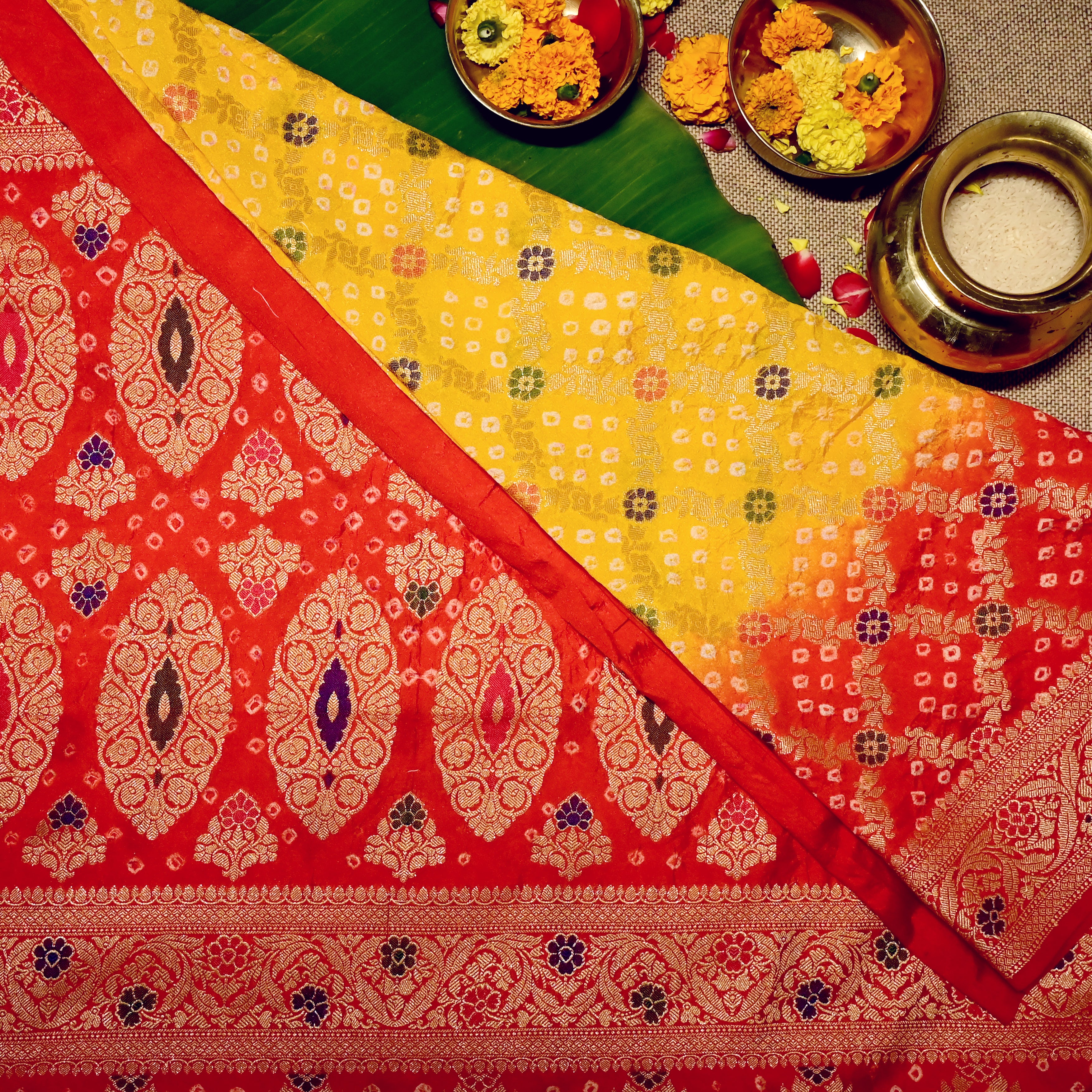 Bandhej Gajji Silk Saree